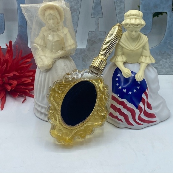 Vintage Avon Perfumes Betsy Ross, Looking Glass & Victorian Figurine Full Bottle